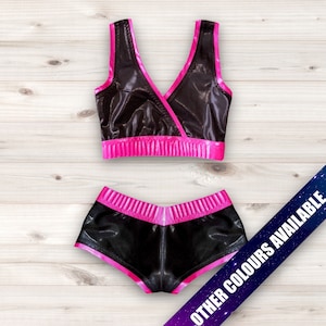 Pro-worsteluitrusting crop-top en bootyshort voor dames * Alexa-stijl * Worstelspandex * Worsteluitrusting * Op bestelling gemaakt