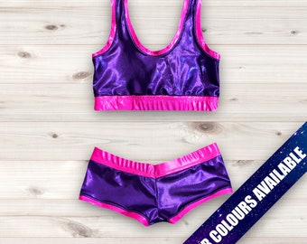 Pro Wrestling Gear Women’s Crop Top and Booty shorts * Sparkly Westling Gear * Wrestling Spandex * Wrestling Gear * Made To Order