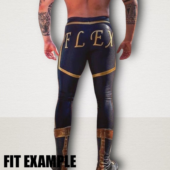 Pro Wrestling Gear Tights Striped Wrestling Tights in the Style of