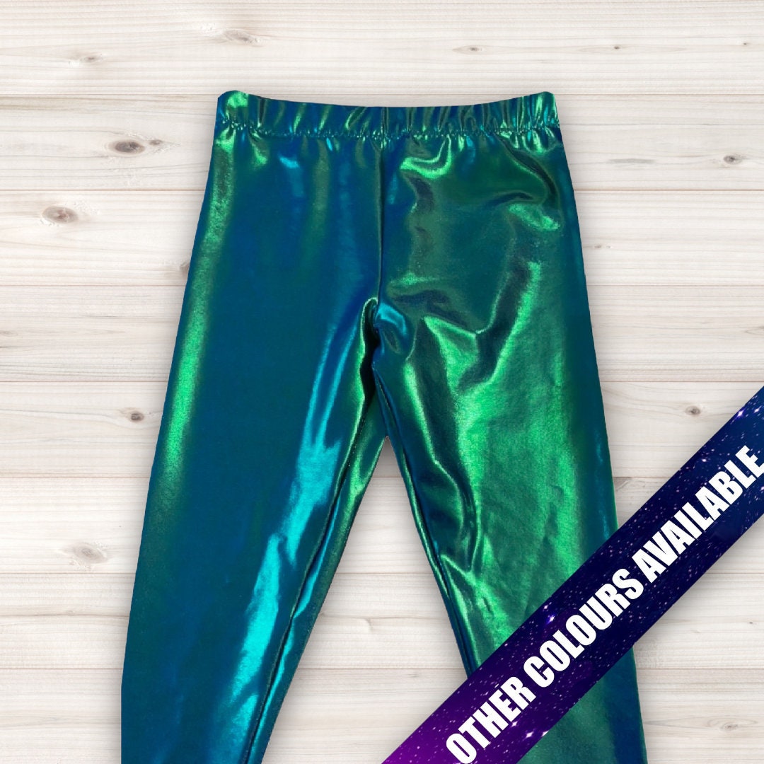 Women's Festival Pants, Burning Man Leggings, Green Blue Sequin