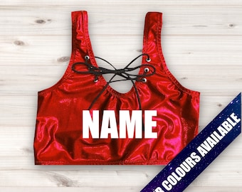 Pro Wrestling Gear Women’s Crop Top Sparkly Lace Up Crop Top  CUSTOM Wrestling Top Wrestling Crop Top Plain Wrestling Gear