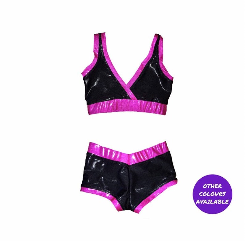 Pro Wrestling Gear Women\u2019s Crop Top and Booty shorts Made To Order Alexa Bliss Style Wrestling Spandex Wrestling Gear