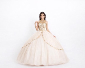 Enchanting Rose Gold Quinceaera Gown. Luxurious Princess Style Gown. Quince  Dress. Vestido De Quinceanera. Rose Gold Sparking Glittery. - Etsy