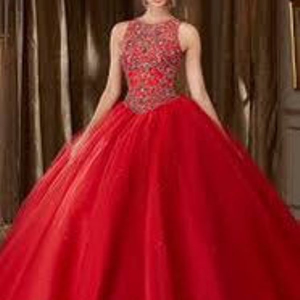 Vizcaya Scarlet Red Quinceañera Dress size 8