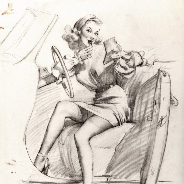 Gil Elvgren - Sketch Art and Illustrations - 24-Trading Cards Set