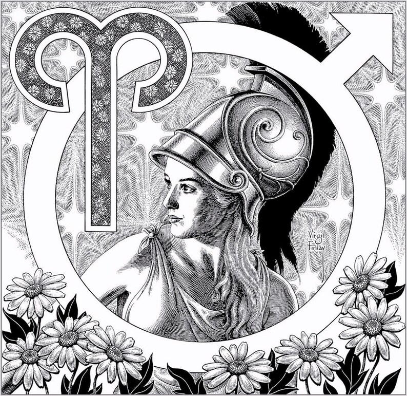 Virgil Finlay Astrology Sketch Art and Illustrations 40 Etsy