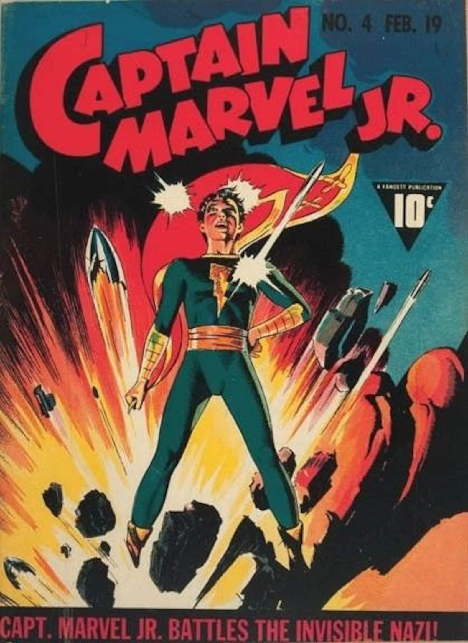Captain Marvel Jr Comic Book Cover Art 24 Trading Cards Etsy