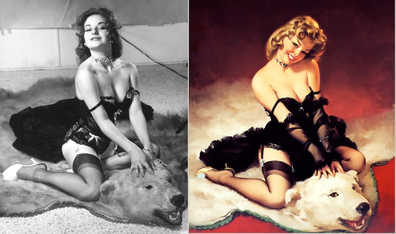 Gil Elvgren Pin-Up Art 40 Postcards Set Models Photos and Art Before and After Vintage Art, Photography, Illustrations, Pin-ups image 2