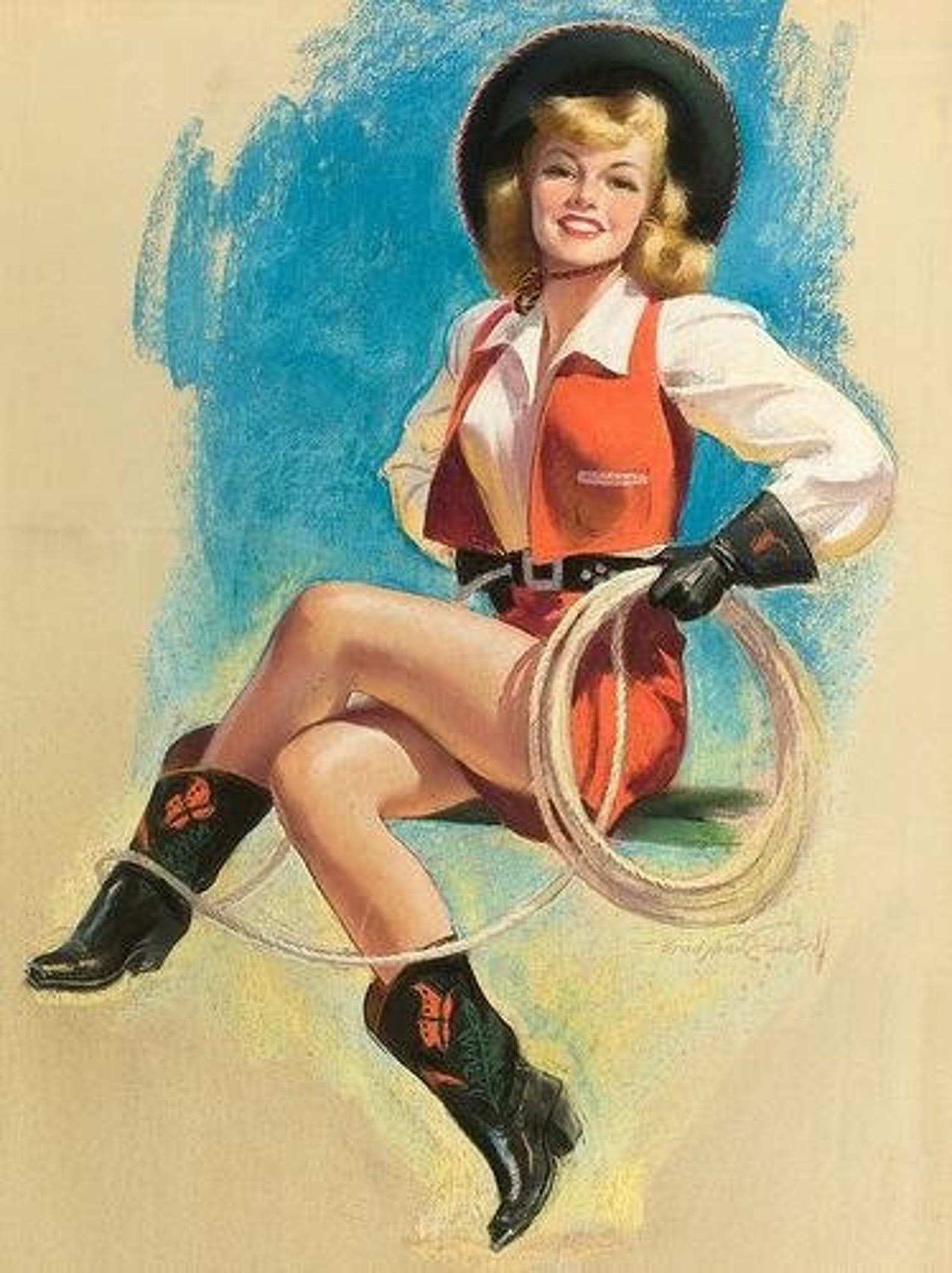 Cowgirls Pin Up Art And Illustrations Trading Cards Set Etsy