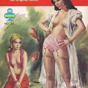 Portada de Pulp Fiction lésbica: juego de 16 cartas de arte: ilustraciones y arte retro; incluye fundas para cartas GRATIS