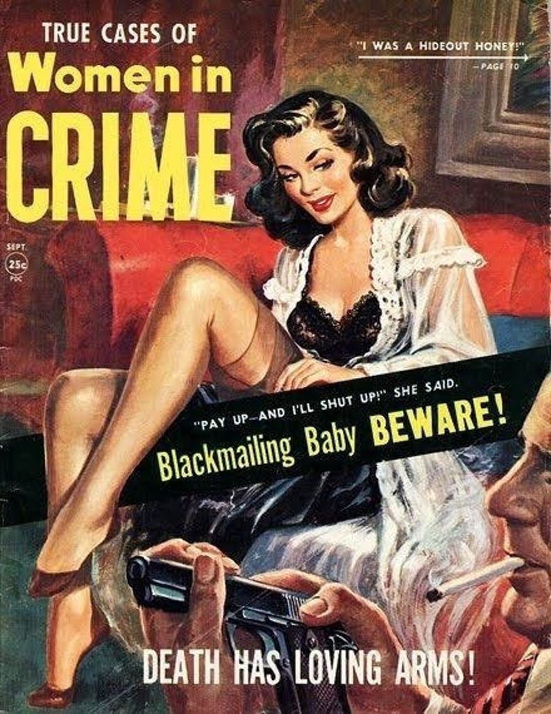 Women In Crime Magazine Cover Art 40 Trading Cards Set Etsy