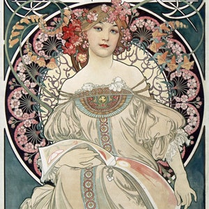 Alphonse Mucha - Dipinti e arte Art Nouveau - Set di 40 carte collezionabili - NESSUN duplicato! Arte francese - Illustrazione vintage - Disegni classici
