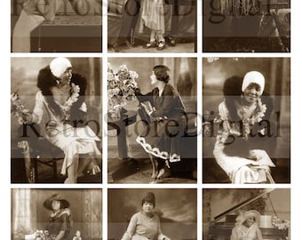 Women of The Harlem Renaissance - Photography Digital Printable Collage Sheet - Retro Photos - Instant Download - Black History Collection