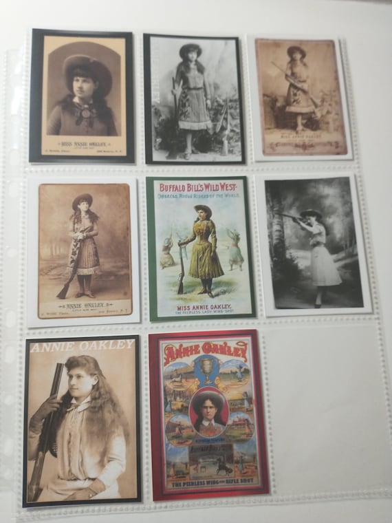 Annie Oakley - 8 Trading Card Set - Photos and Art of the Famous