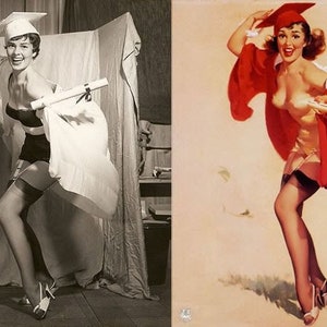 Gil Elvgren Pin-Up Art 40 Postcards Set Models Photos and Art Before and After Vintage Art, Photography, Illustrations, Pin-ups image 3