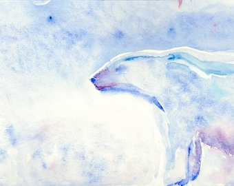Signed Watercolor Polar Bear Giclée Print - Limited Edition 1/100