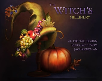 Witch&#39;s Millinery Halloween-themed Clipart Images