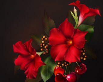In The Crimson Floral-themed Digital Design Resource