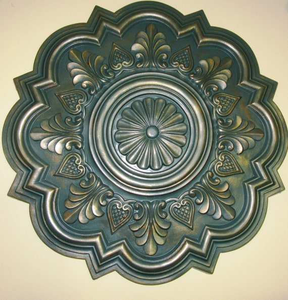 Antiqued Ceiling Or Wall Medallion 20 Ceiling Medallion Ornate Medallion Ceiling Medallion
