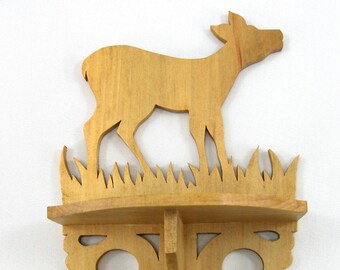 Handmade Wooden Wall Shelf: Victorian Style Fretwork Sconce