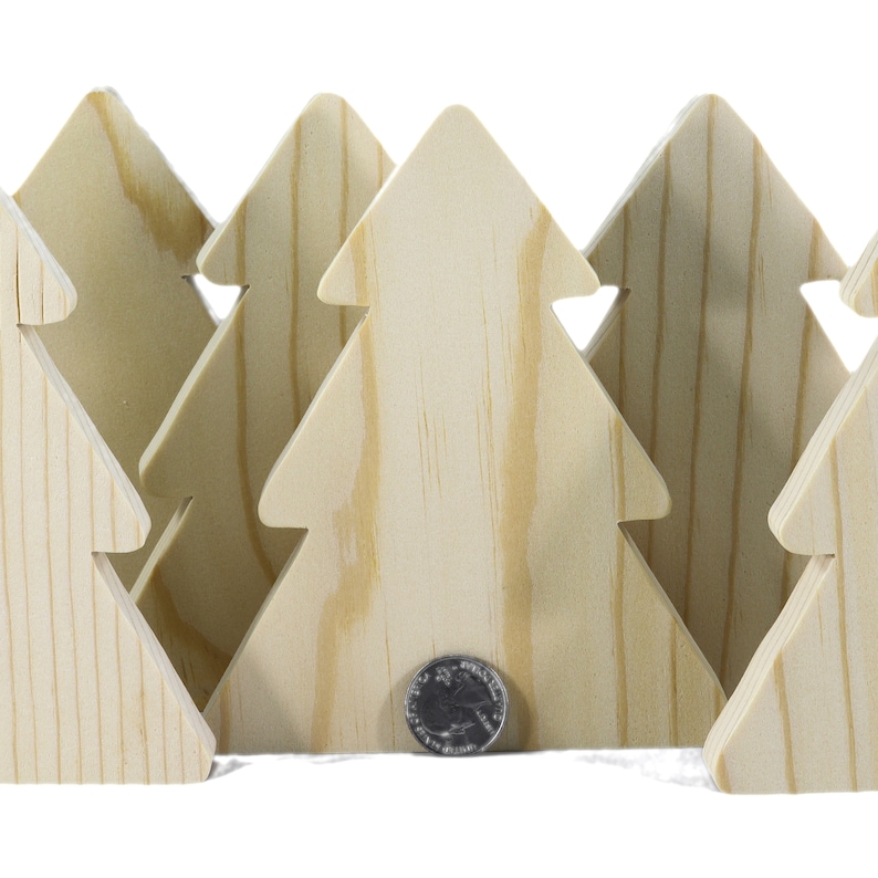 Handmade Wood Christmas Tree Cutout Unfinished Freestanding Sanded Paintable and Ready to Paint for Crafts and Decoration