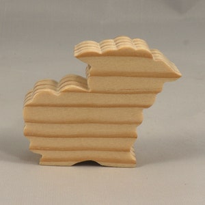 Handmade Wood Toy Lamb Sheep Cutout Unpainted, Paintable, Ready To Paint Freestanding Stackable From My Itty Bitty Animal Collection