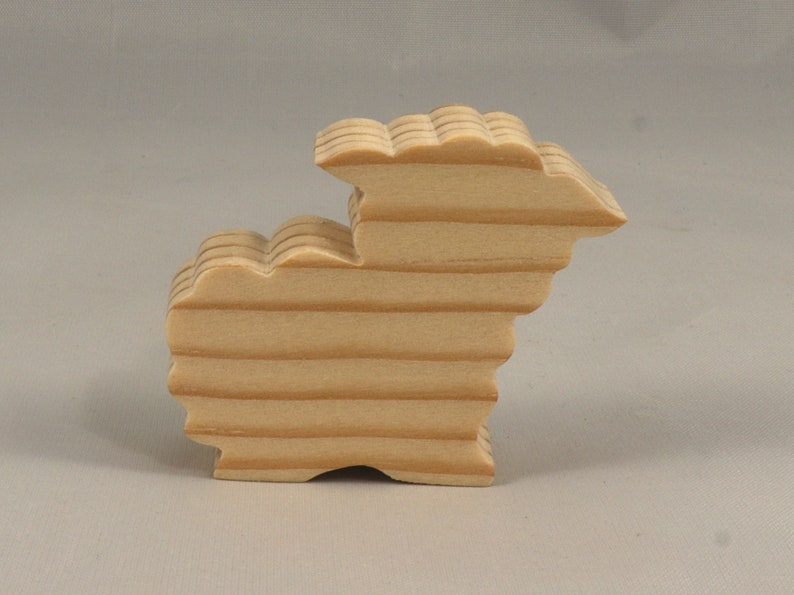 Handmade Wood Toy Lamb Sheep Cutout Unpainted, Paintable, Ready To Paint Freestanding Stackable From My Itty Bitty Animal Collection