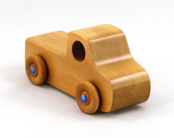 Handmade Wooden Toy Pickup Truck: Solid Hardwood