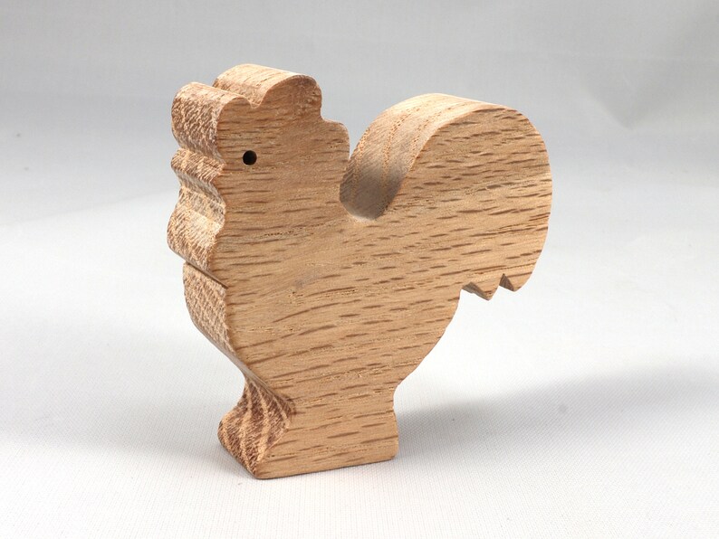 Wood Toy Rooster/Chicken Blank Cutout, Handmade, Unfinished, Unpainted, Paintable, and Ready to Paint From My Itty Bitty Animal Collection