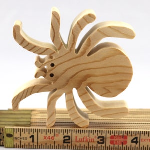 Handmade Halloween Wood Spider Toy Cutout for Halloween Decoration or Crafts Unpainted From My Snazzy Spooks Collection