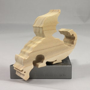 Handmade Wood Toy Peeking Dragon Cutout Freestanding, Unfinished Unpainted And Ready to Paint From My Itty Bitty Animal Collection