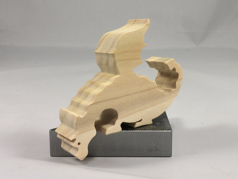 Handmade Wood Toy Peeking Dragon Cutout Freestanding, Unfinished Unpainted And Ready to Paint From My Itty Bitty Animal Collection