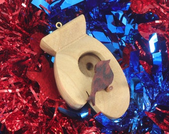 Wooden Miniature Birdhouse Ornament