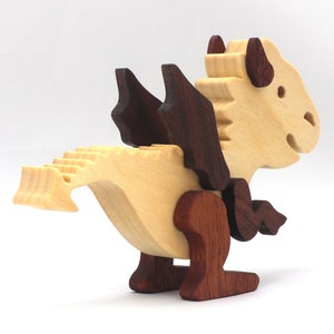 Handmade mythical fantasy dragon figurine crafted from select hardwoods and finished with custom mineral oil and wax blend from my Buddies Dragons Collection.