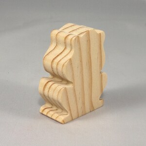 Handmade Wooden Toy Frog Cutout, Unfinished, Unpainted, Paintable, Ready to Paint, Freestanding, Chunky, and Stackable