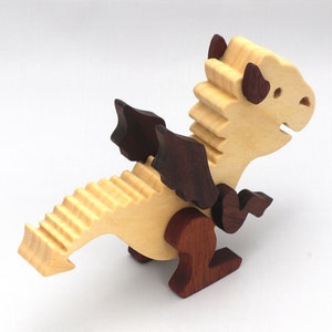 Handmade mythical fantasy dragon figurine crafted from select hardwoods and finished with custom mineral oil and wax blend from my Buddies Dragons Collection.