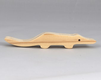 Wood Toy Alligator Cutout, Handmade, Unfinished, Freestanding, and Ready to Paint, Noah's Ark Animal Cracker Collection