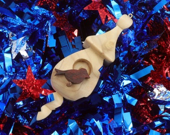 Wooden Miniature Birdhouse Ornament