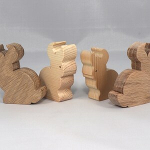 Handmade freestanding wood toy bunny rabbit cutout unpainted, sanded, and ready to paint from my Itty Bitty Animal Collection.