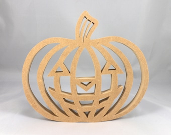 Halloween Jack-o-Lantern Fretwork Cutout Unfinished Wall or Door Decoration