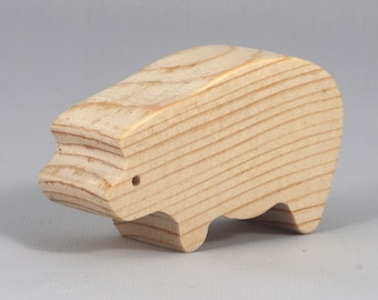 Wood Toy Pig  Cutout, Handmade Unfinished, Unpainted, Paintable, and Ready To Paint, Freestanding, from Noahs Ark Animal Cracker Collection