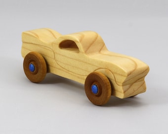 Handmade Wooden Toy Car, Small Pocket Size Wood Car