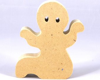 Halloween Ghost Cutout Unfinished Wood Ready To Paint Freestanding for Toys, Crafts, or Decoration