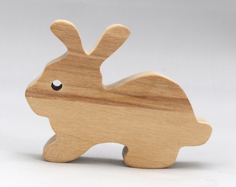 Handmade Wood Toy Bunny Rabbit: Unfinished Freestanding Decor
