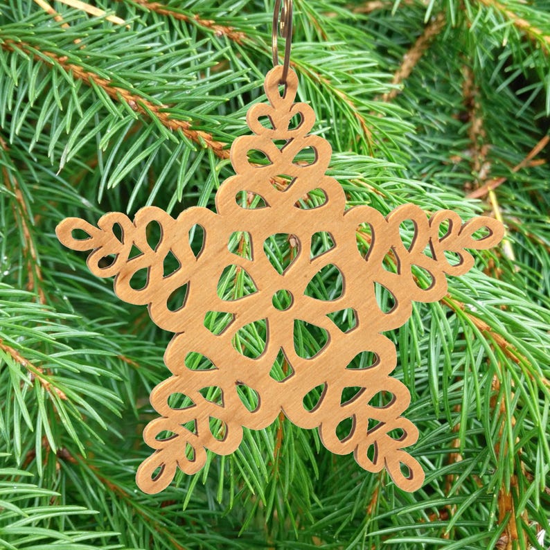 Handcrafted Victorian Style Fretwork Star Christmas Tree Ornament - Made In USA