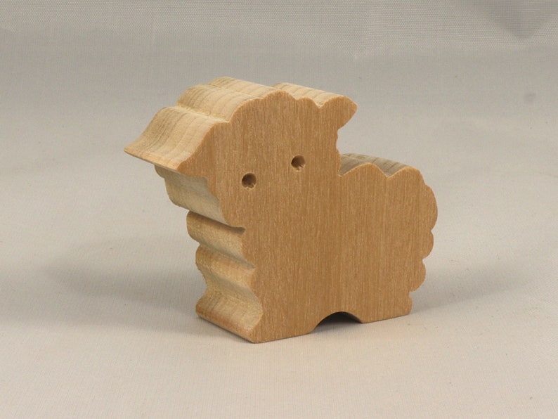 Handmade Wood Toy Lamb Sheep Cutout Unpainted, Paintable, Ready To Paint Freestanding Stackable From My Itty Bitty Animal Collection