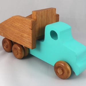Handmade Wooden Toy Dump Truck, Painted in Your Choice of Colors, From My Easy 5 Truck Fleet Collection