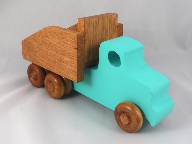 Handmade Wooden Toy Dump Truck, Painted in Your Choice of Colors, From My Easy 5 Truck Fleet Collection