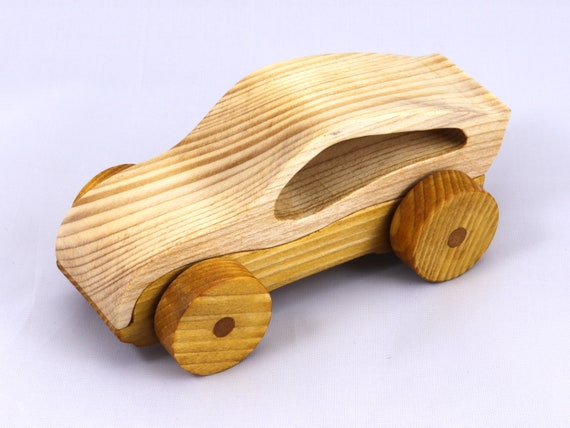 Wooden Toy Car Sports Coupe Handmade and Finished With Two-tone