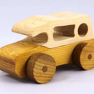 Wooden Toy Car/Minivan Handmade And Finished With Amber And Clear Shellac From My Speedy Wheels Collection - Made To Order